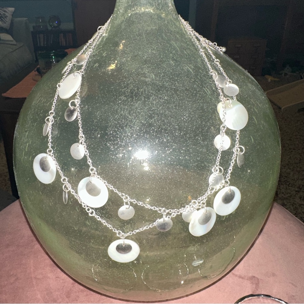 White House Black Market mother of pearl necklace bracelet set